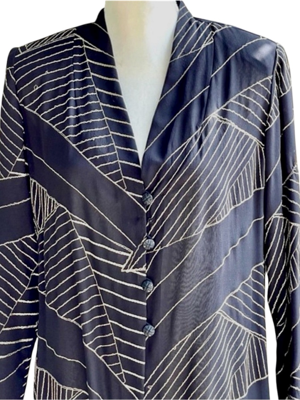 Zonda Nellis Top-stitched Silk Chiffon Tunic
